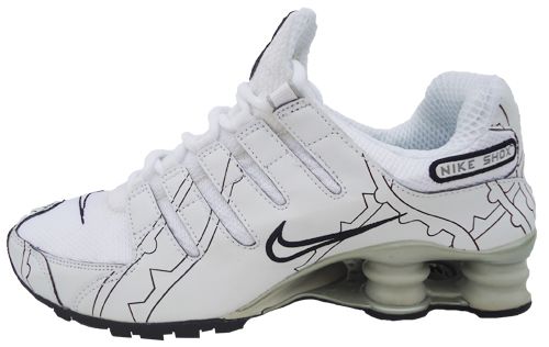 Tênis Nike Shox NZ Branco Preto e Cinza MOD:10370