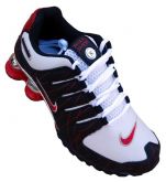 Tênis Nike Shox NZ Branco Preto e Vermelho cromado MOD:10282