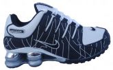 Tênis Nike Shox NZ Branco e Preto cromado MOD:10366